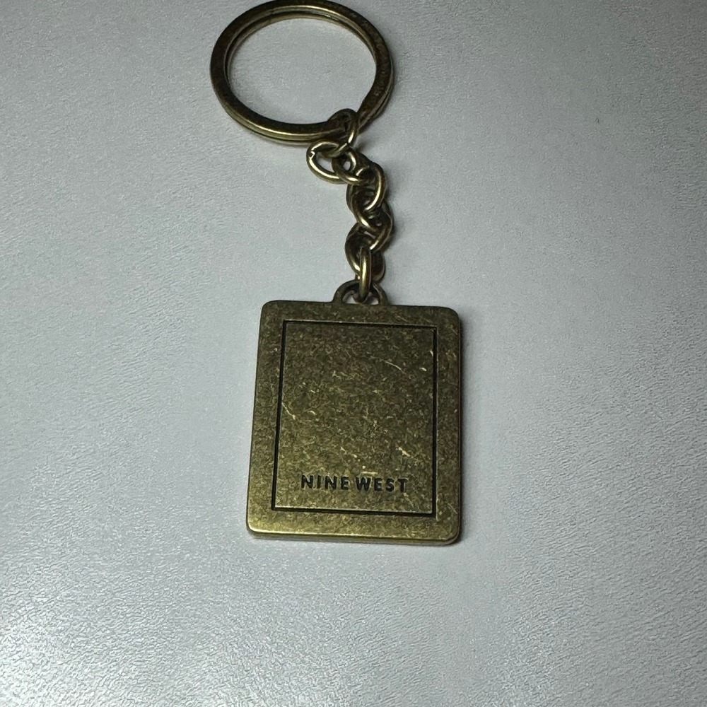 Nine West Gold Tone Rectangle Bag Charm Purse Charm Keychain